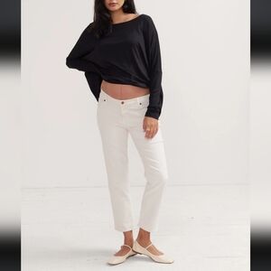 HATCH The Straight Leg Maternity Jean, Size 29, Bone